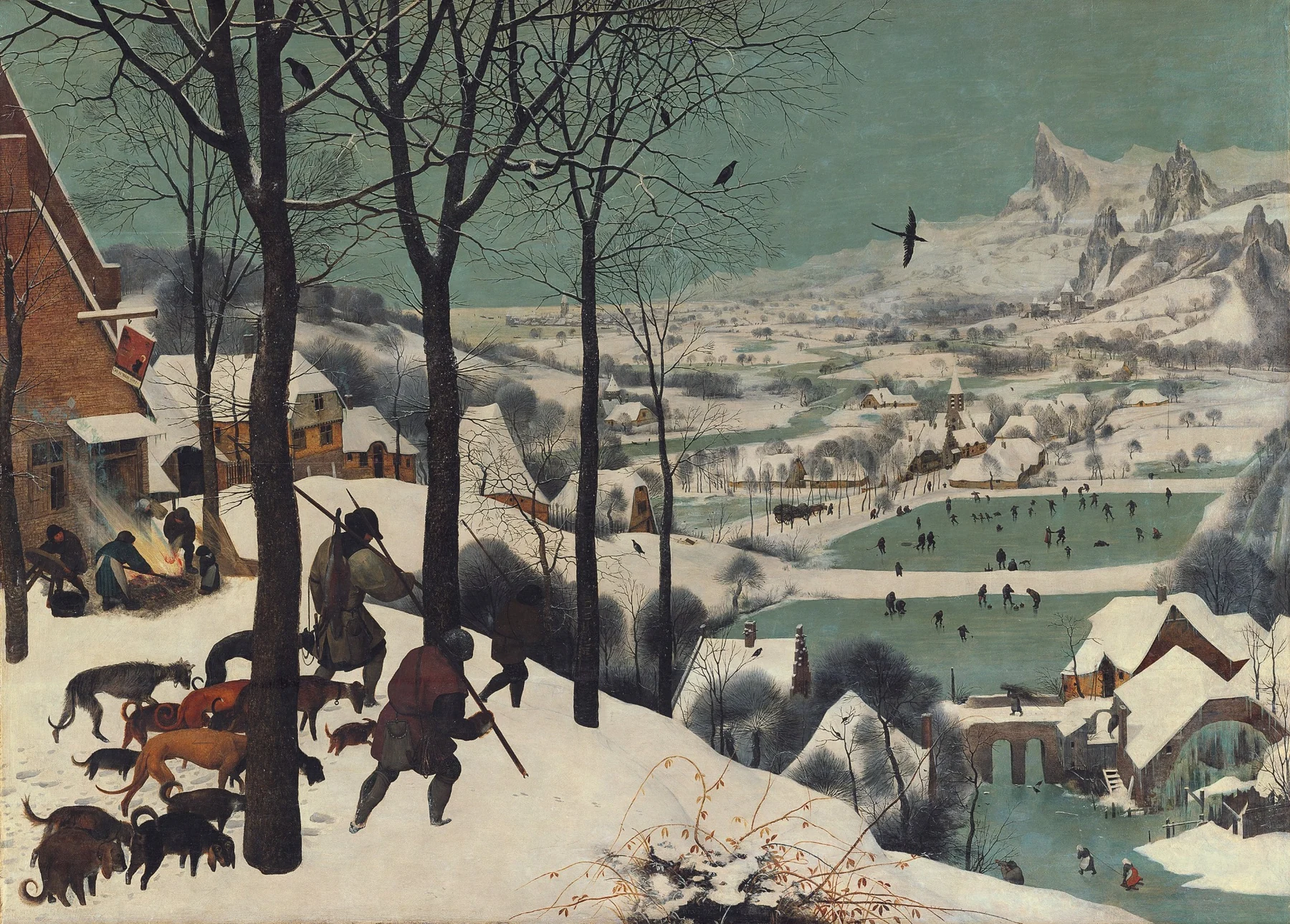 Pieter Bruegel starszy — Myśliwi na śniegu
